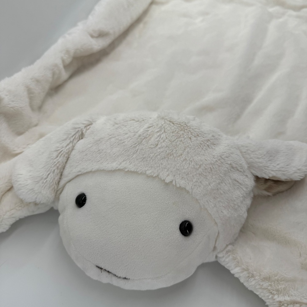 Pottery Barn Kids Plush Lamb Baby Nursery Play Mat Cream Sheep Tummy Time Mat